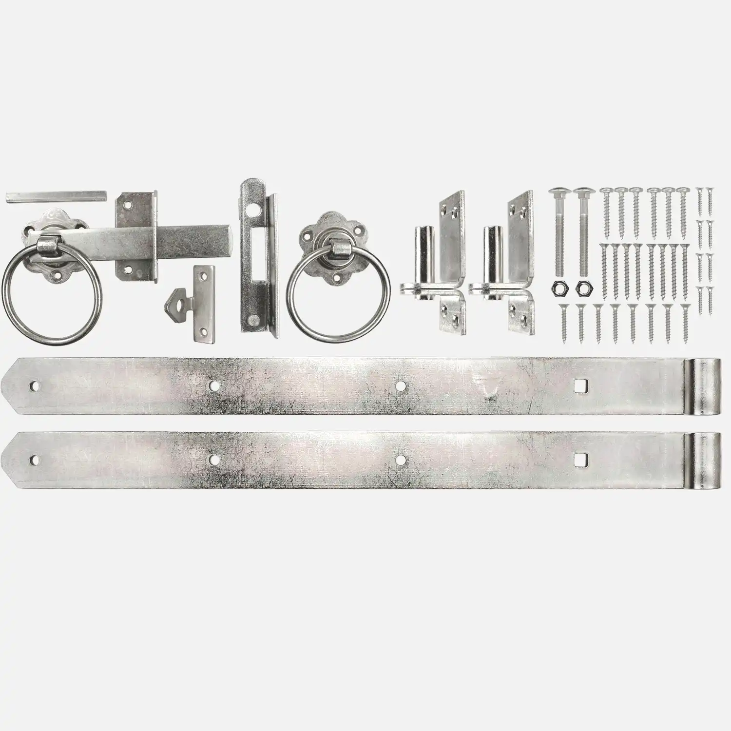 1 Beschlagset, dickschichtpassiviert, Einzeltore, Typ 3251 - Ladenbänder 500 mm
