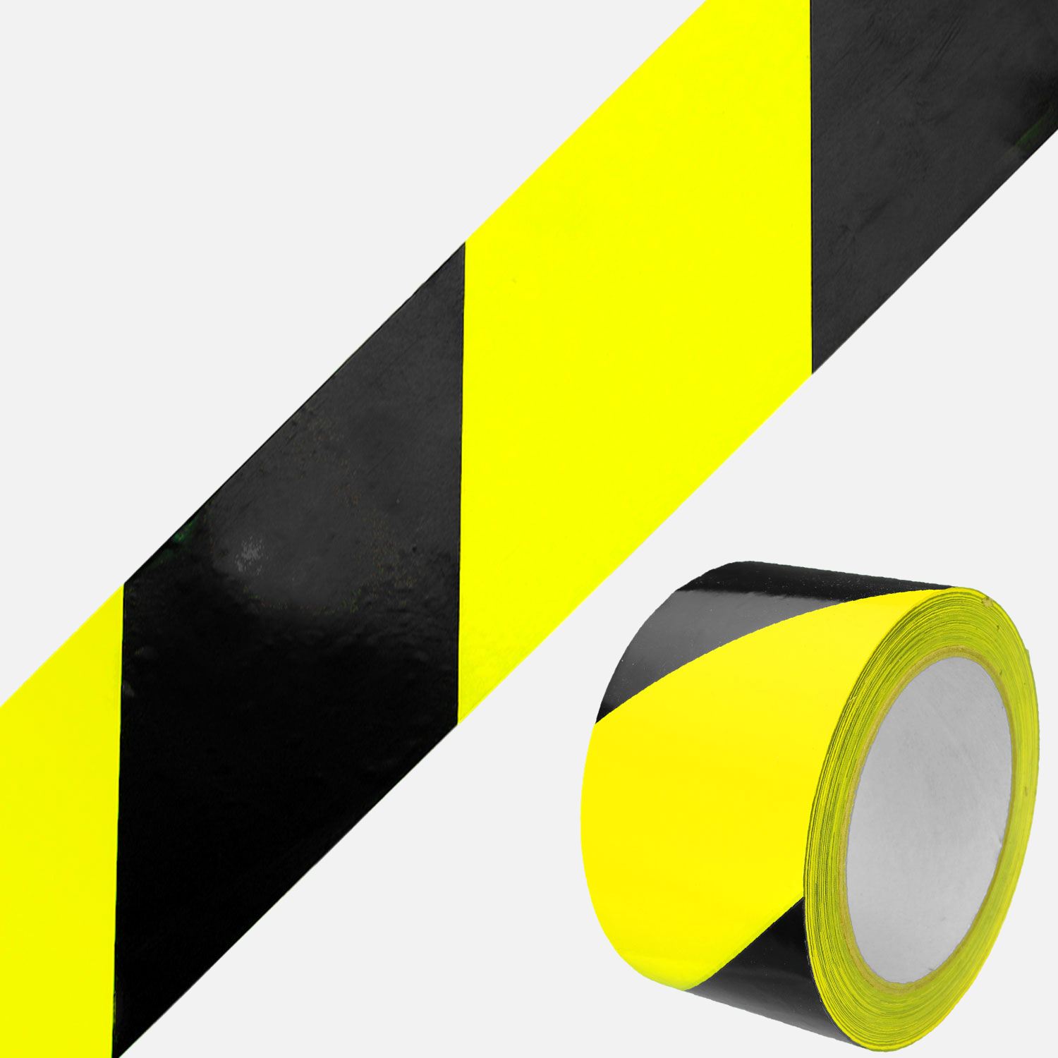 1 Rolle Gerband 404 Klebeband Warnband, gelb / schwarz, 60 mm, 66 m