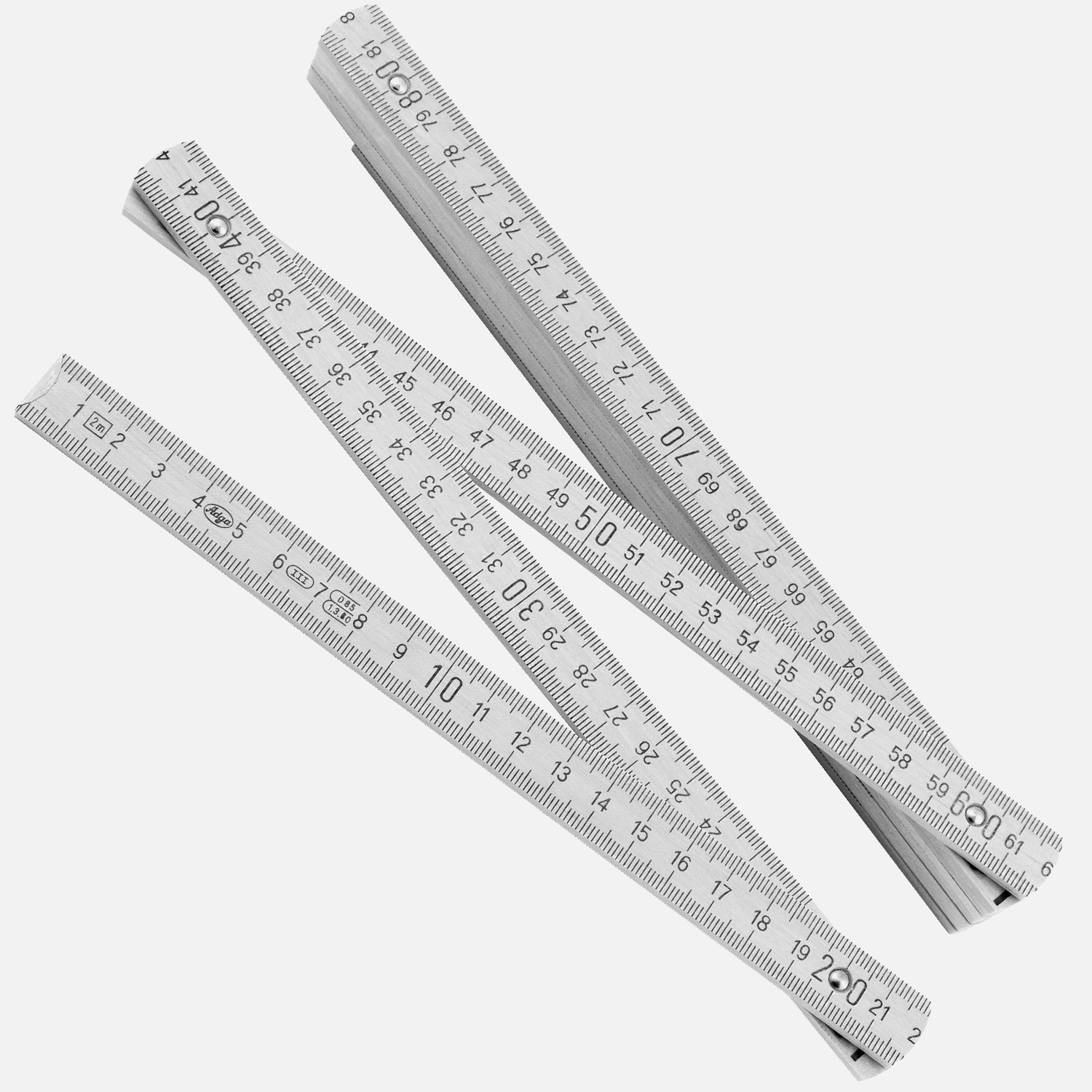 1 Adga Zollstock - 2m - Weiß - 10 Glieder | weiß | 1 Stück | 2 m | 4700 ...