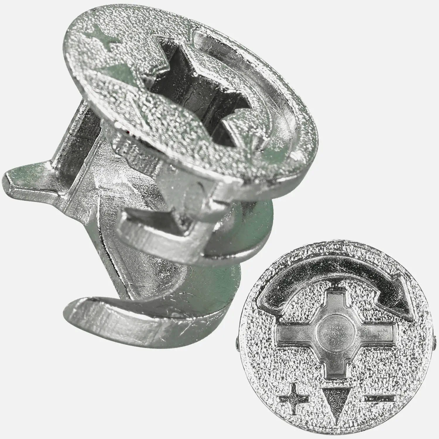 25 Verbindungsbeschläge, Standard IZ 02, D.-15 mm ohne Rand vernickelt für 16 mm