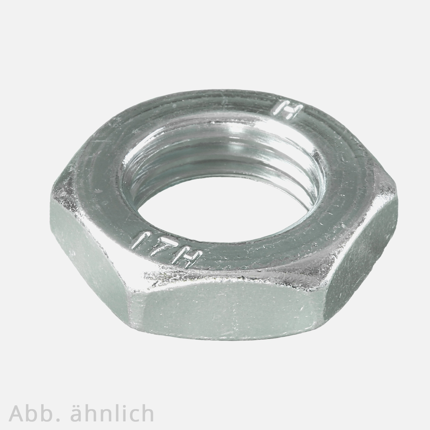 Sechskantmutter | DIN 936 | niedrige Form | 17H | SW | galvanisch verzinkt