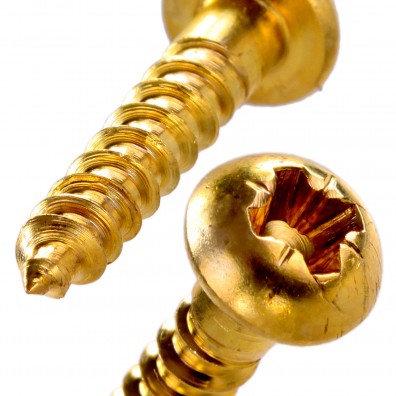 1 Holzschraube Rundkopf DIN 7996 Messing blank 3x25
