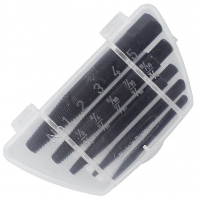 5tlg Schraubenausdreher-Satz - Gr. 1 - 5 (M3 - M18 Schrauben) - CV-Stahl