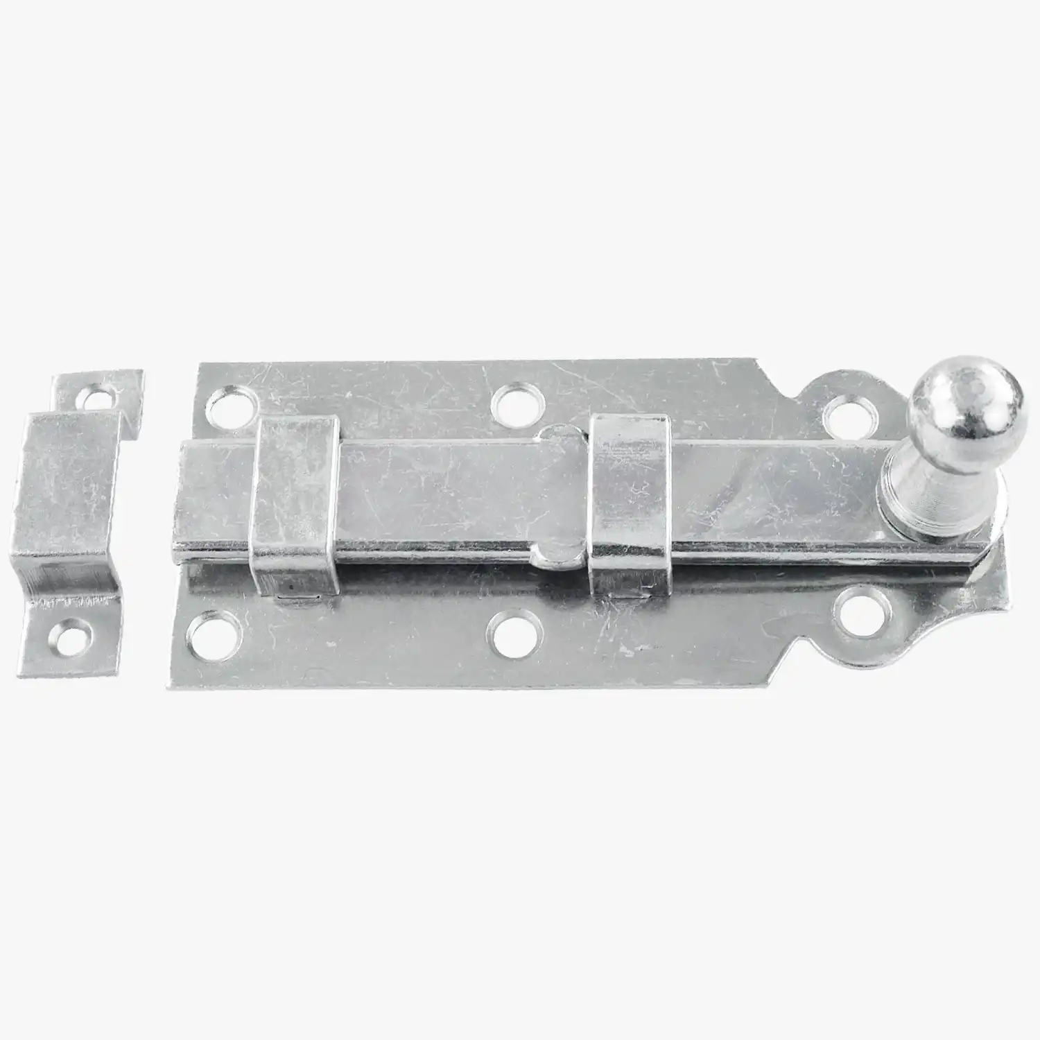 1 Türriegel, dickschichtpassiviert, gerade, Schlaufe - 100x44x16 mm