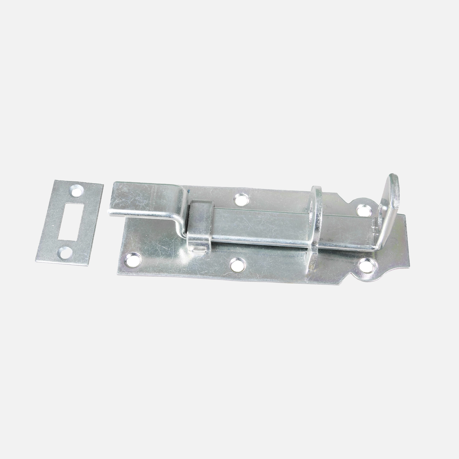 1 Sicherheits - Schlossriegel, dickschichtpassiviert, gekröpft, Schließ - 120x44x16 mm