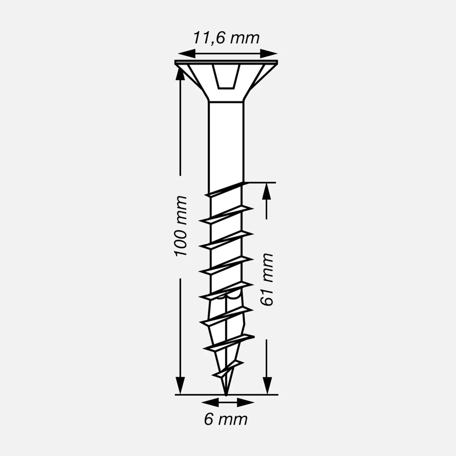 100 SPAX Universalschrauben A2 Senkkopf Torx 6x100