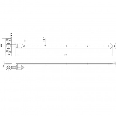 1 Alberts Ladenband verstellbar gerade Form abgerundet feuerverzinkt 660x40mm M16