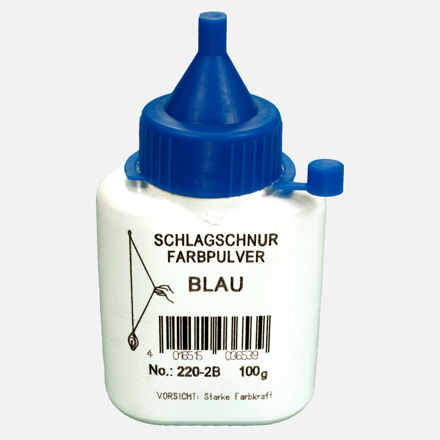 1 Nachfüllpackung Farbpulver für Schlagschnur Farbe blau 100g