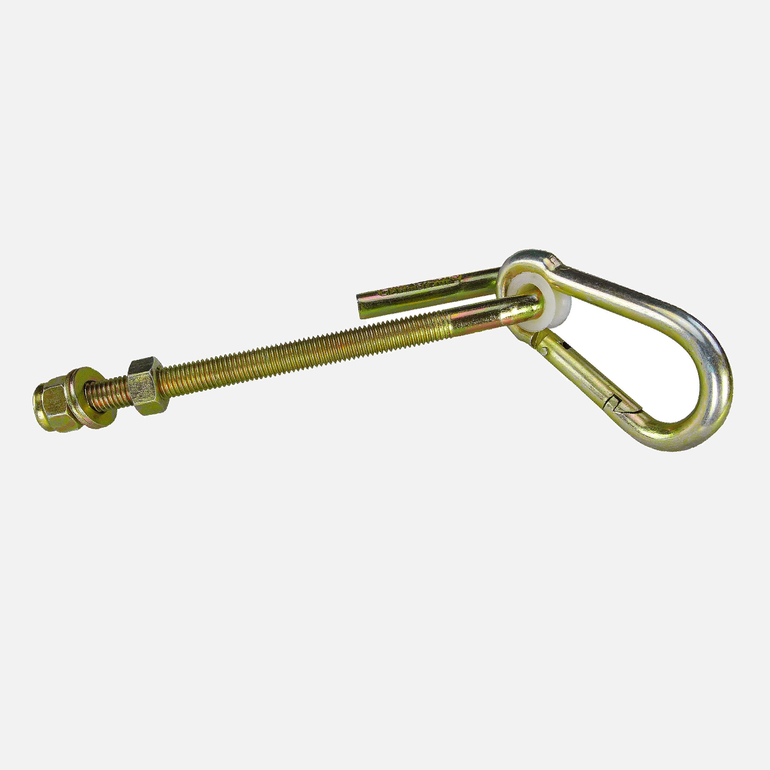 1 Alberts Schaukelhaken mit Karabinerhaken M12x200 dickschichtpassiviert