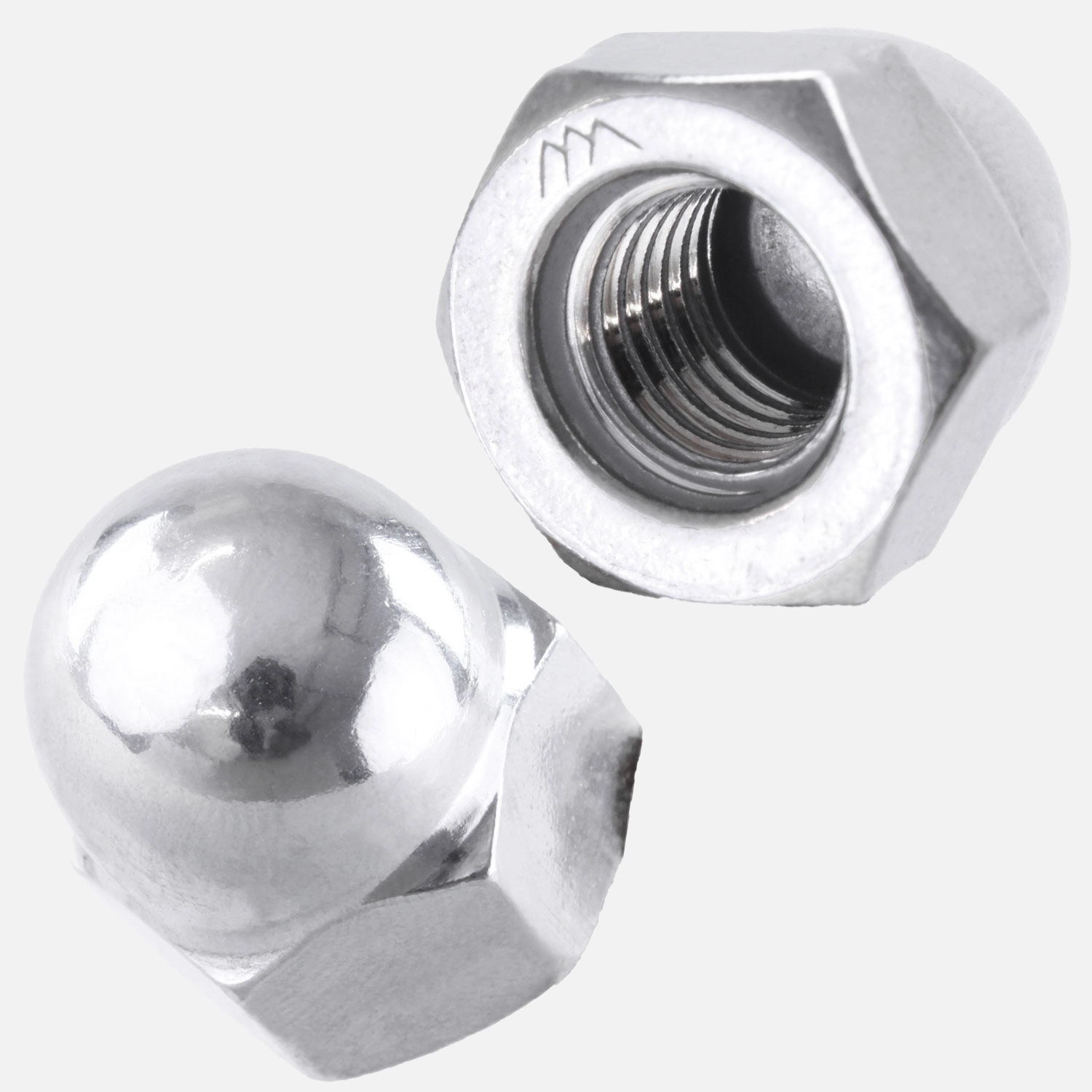 100 Hutmuttern DIN 1587 verzinkt M4