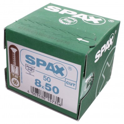 50 SPAX Pfostenschrauben A2 8x50 Zentrierkopf T-Star