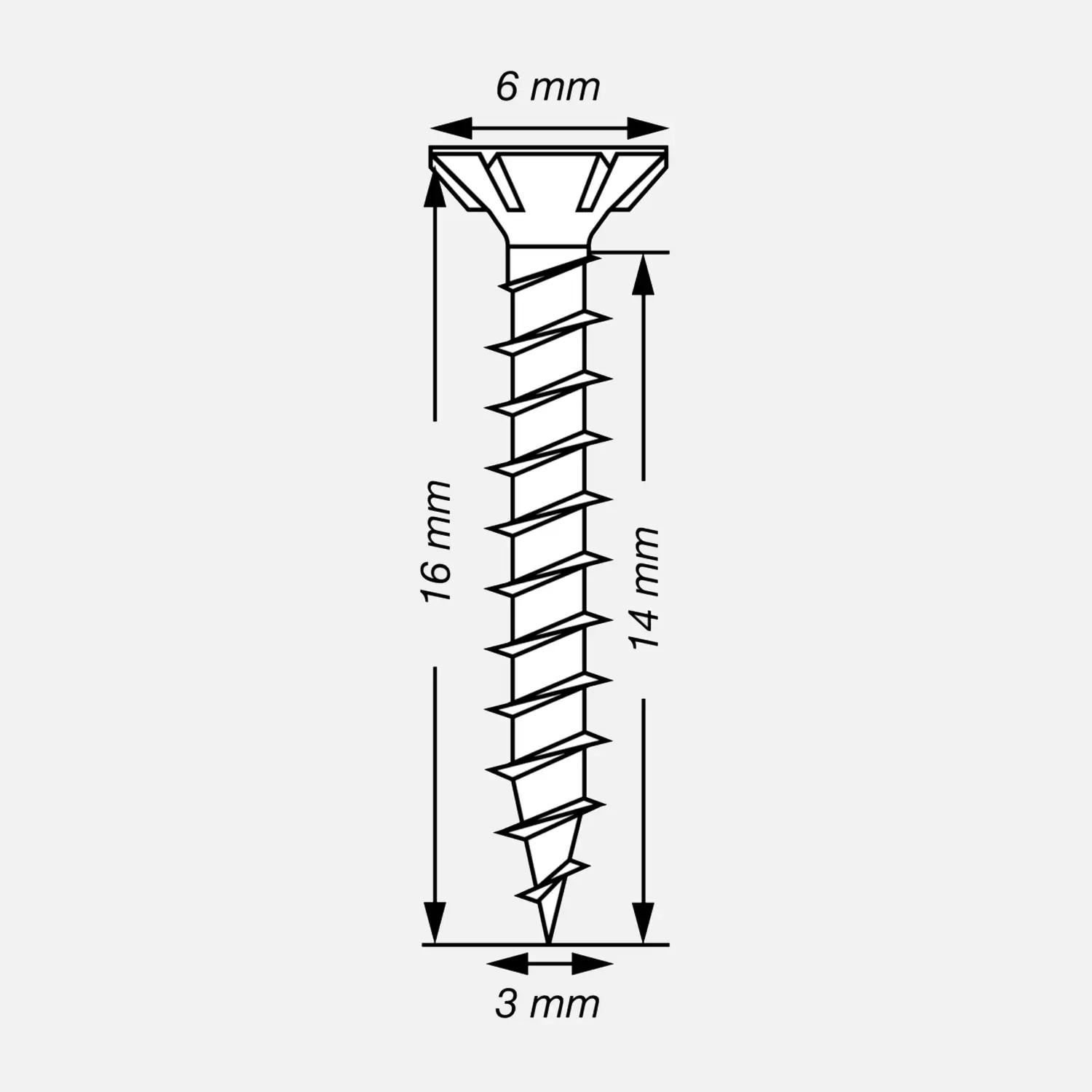 1000 SPAX Universalschrauben 3x16 mm - verzinkt - PZ - Senkkopf