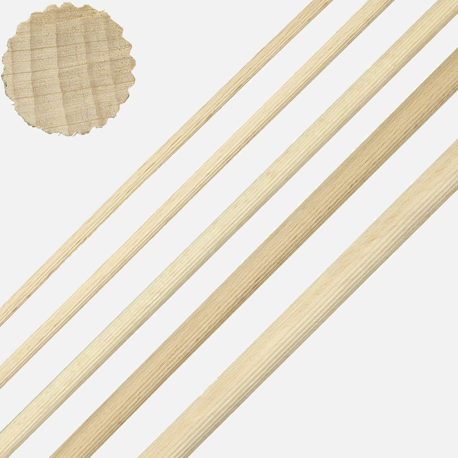 20 tlg. Buchen-Riffelstab Set 5/6/8/10/12x1000 mm, trocken, maßbeständig