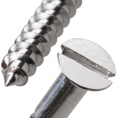 200 Holzschrauben 4x40 mm - Senkkopf - DIN 97 - Messing vernickelt