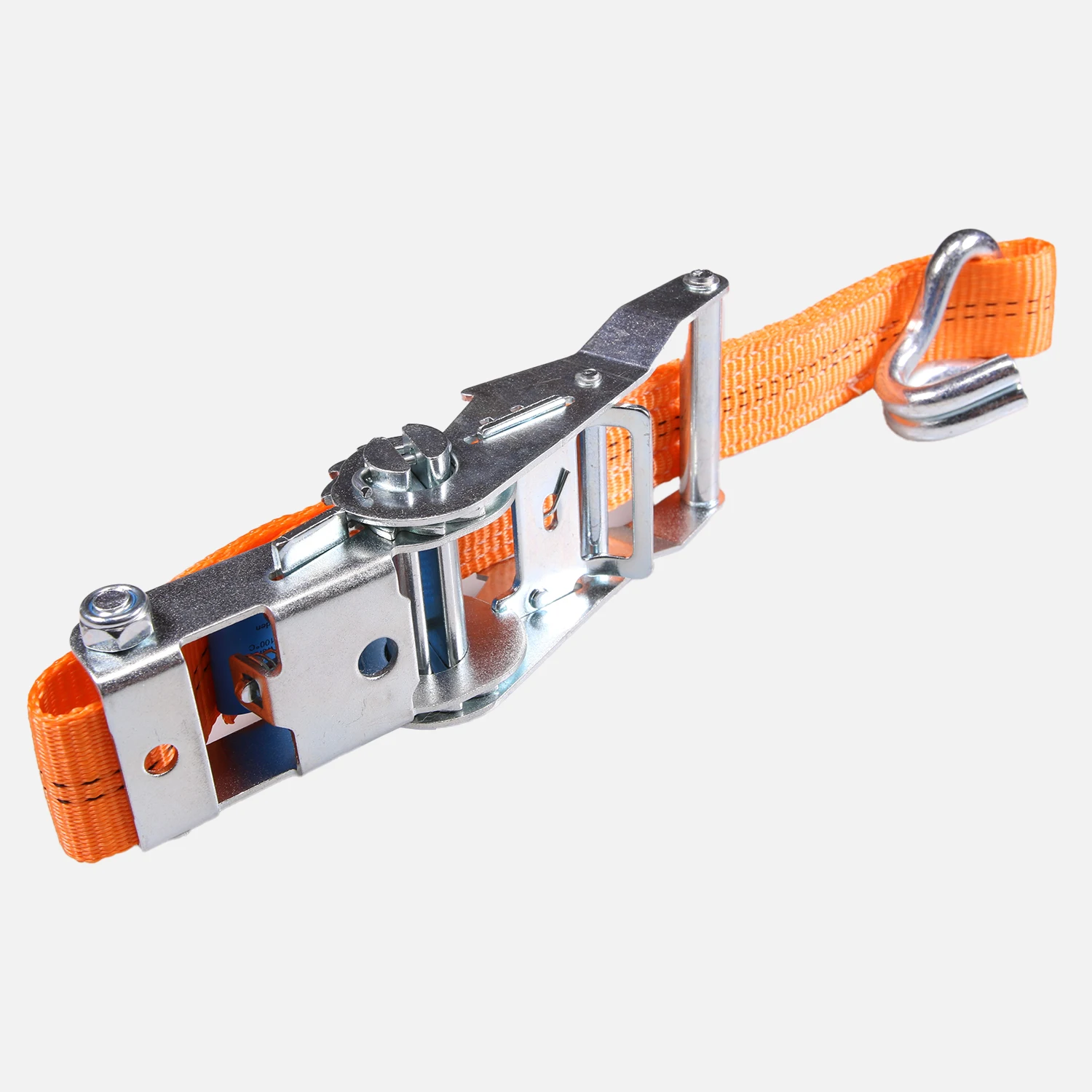 1 Spanngurt zweiteilig bis zu 2t mit Spitzhaken 35mm orange mit BefestigungsFuchs Aufdruck länge 6 m