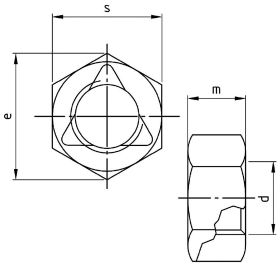 200 Sechskantmuttern M6 - mit Klemmteil - SW10 - Edelstahl A2