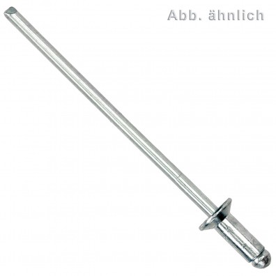 500 Blindnieten Aluminium / Stahl - 4x10 mm - Senkkopf - DIN 7337