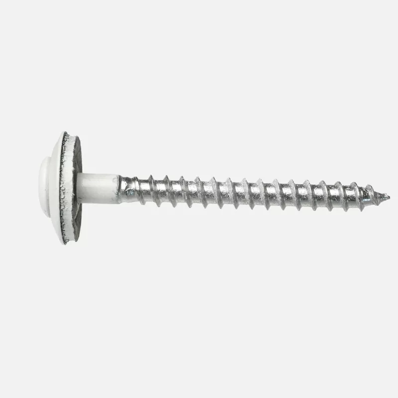 1 Spenglerschraube 4,5x60 mm -inkl Scheibe -A2 RAL 9010 -Reinweiß