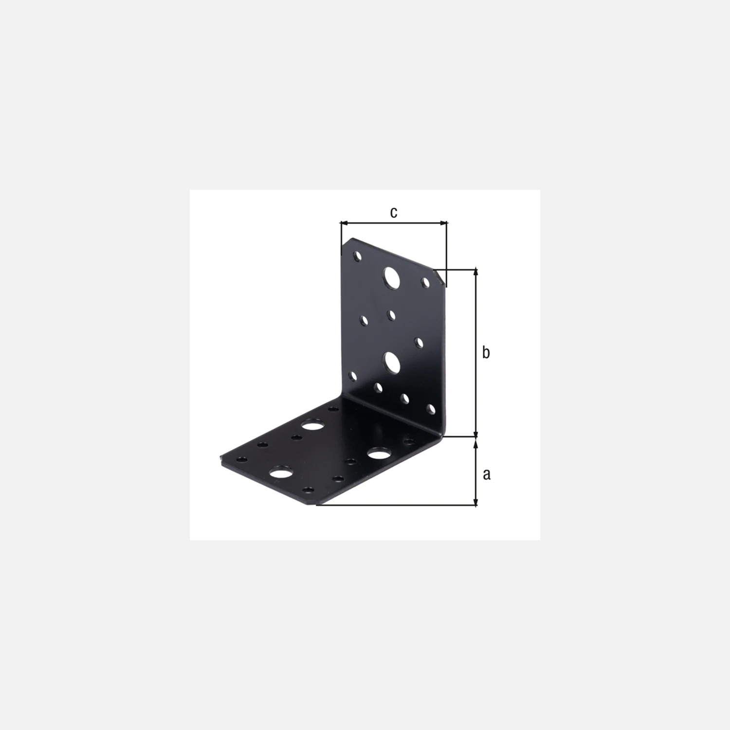 1 Alberts Winkelverbinder - schwarz - kunststoffbeschichtet - 90 x 90  x 65 mm 