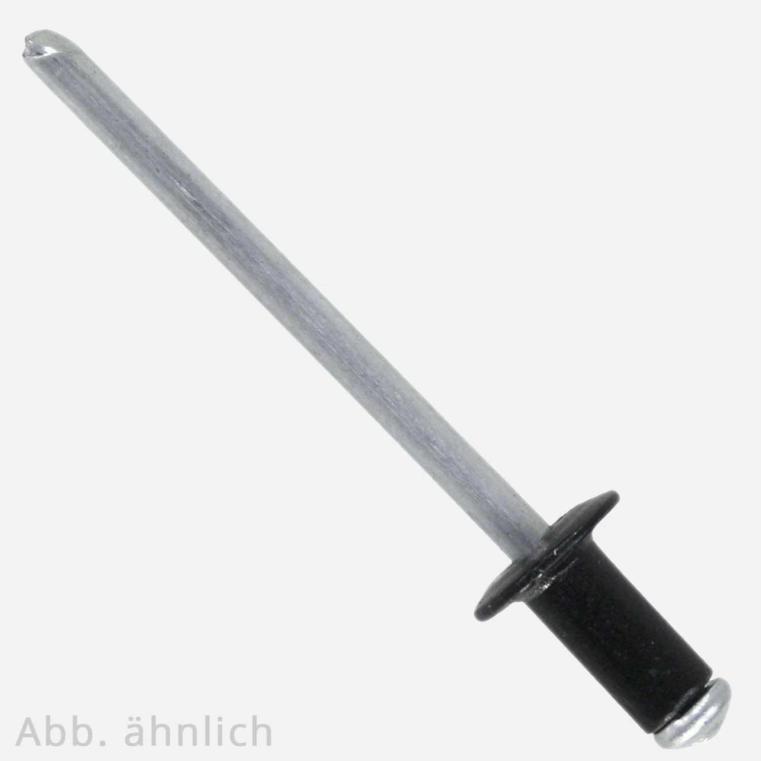 Blindniete | Aluminium schwarz / verzinkter Dorn | Flachkopf