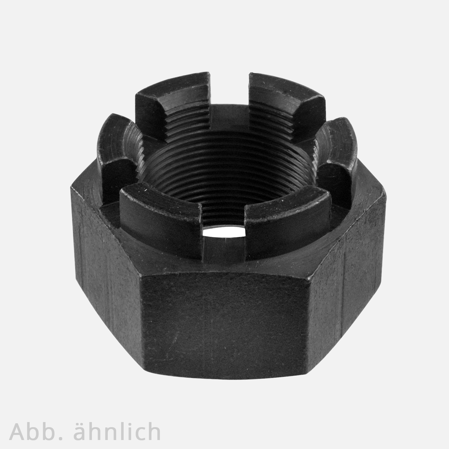 1 Kronenmutter M48 - DIN 935-1 - Festigkeit 6 - 1,5 mm Feingewinde, blank