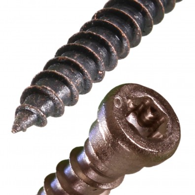 10 EuroTec Terrassenschrauben 5,5x50 mm - Edelstahl C1 - Antik - Stufenkopf mit Torx Antrieb