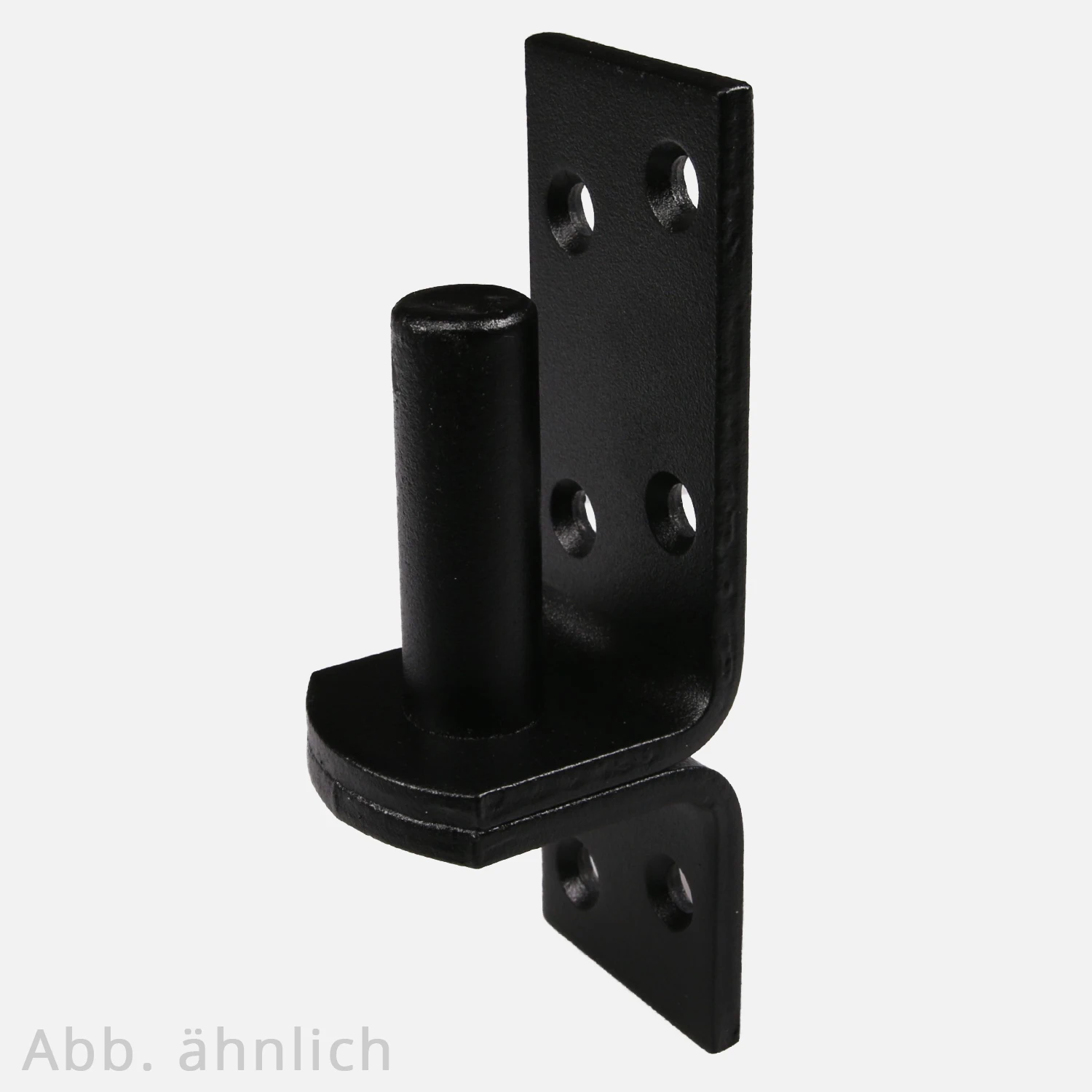 1 Kloben/Plattenscharnierdorn mit einem 16 x 45 mm Dorn 21 mm Abstand zwischen Montageplatte und Mitte des Zapfens in schwarz 38x5 mm