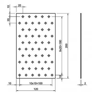 25 Standard Lochbleche feuerverzinkt 120x200x2 mm