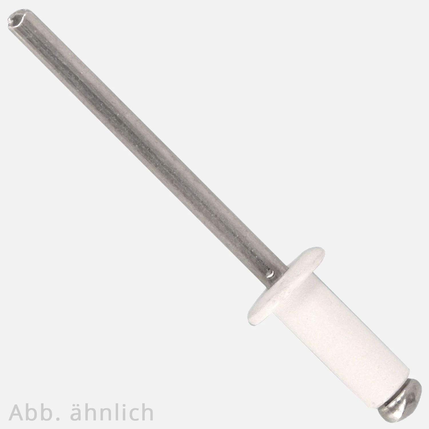 Blindniete | Aluminium weiß / verzinkter Dorn | Flachkopf