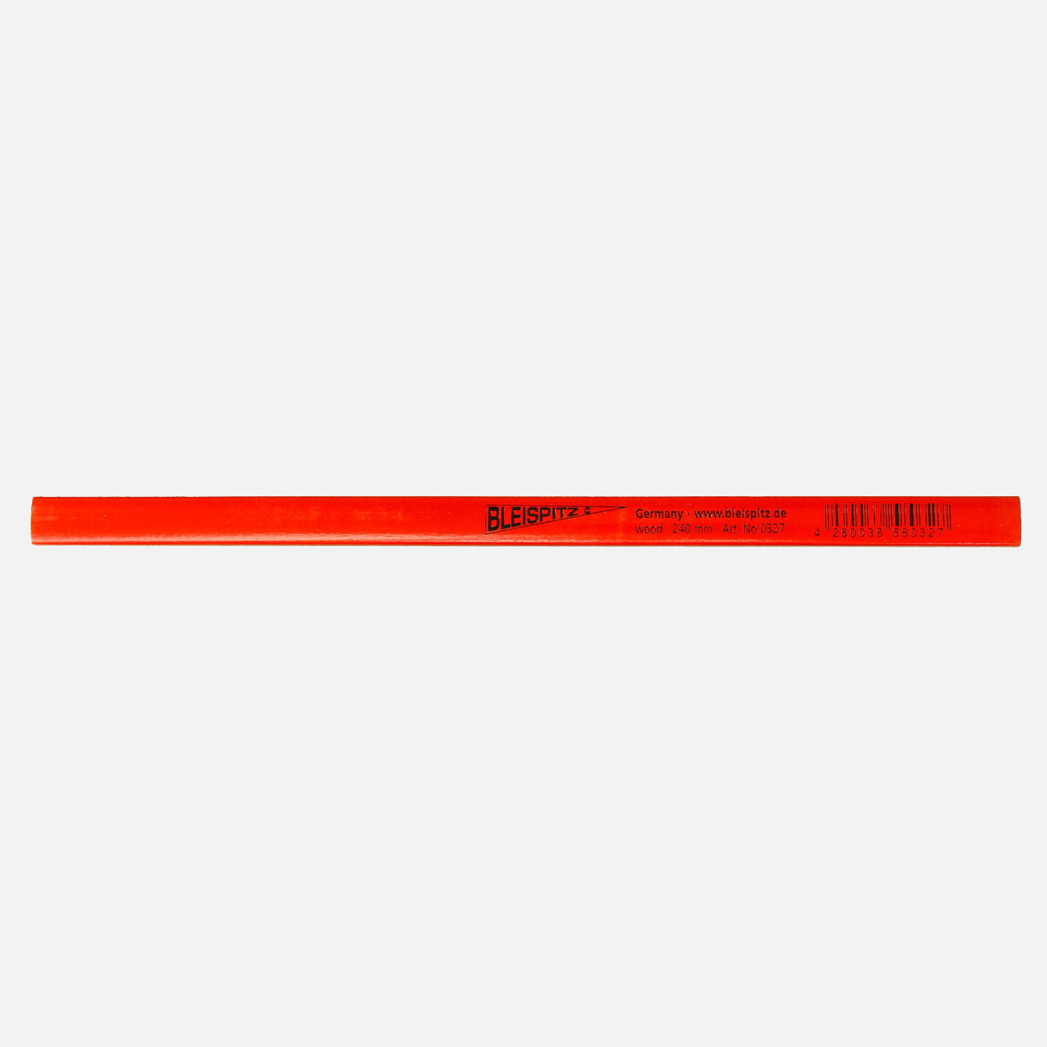 1 Zimmermannsbleistift, Graphitmine HB, eckig-oval, Rot, Länge 240 mm 