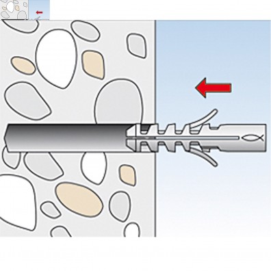 fischer Spreizd&uuml;bel Montagegrafik 2
