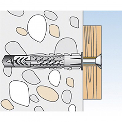 fischer Universaldübel UX R grau Montage in Vollbaustoffen Schritt 4