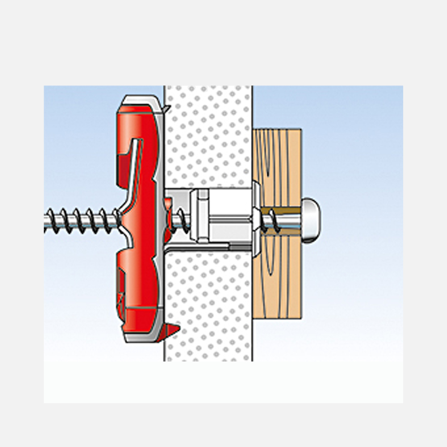fischer Duotec Dübel rot-grau Montage in Plattenbaustoffen Schritt 5