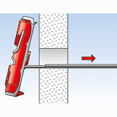 fischer Duotec Dübel rot-grau Montage in Plattenbaustoffen Schritt 4