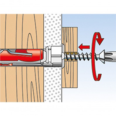 fischer Duotec Dübel rot-grau Montage in Vollbaustoffen Schritt 4