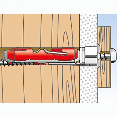 fischer Duotec Dübel rot-grau Montage in Vollbaustoffen Schritt 6