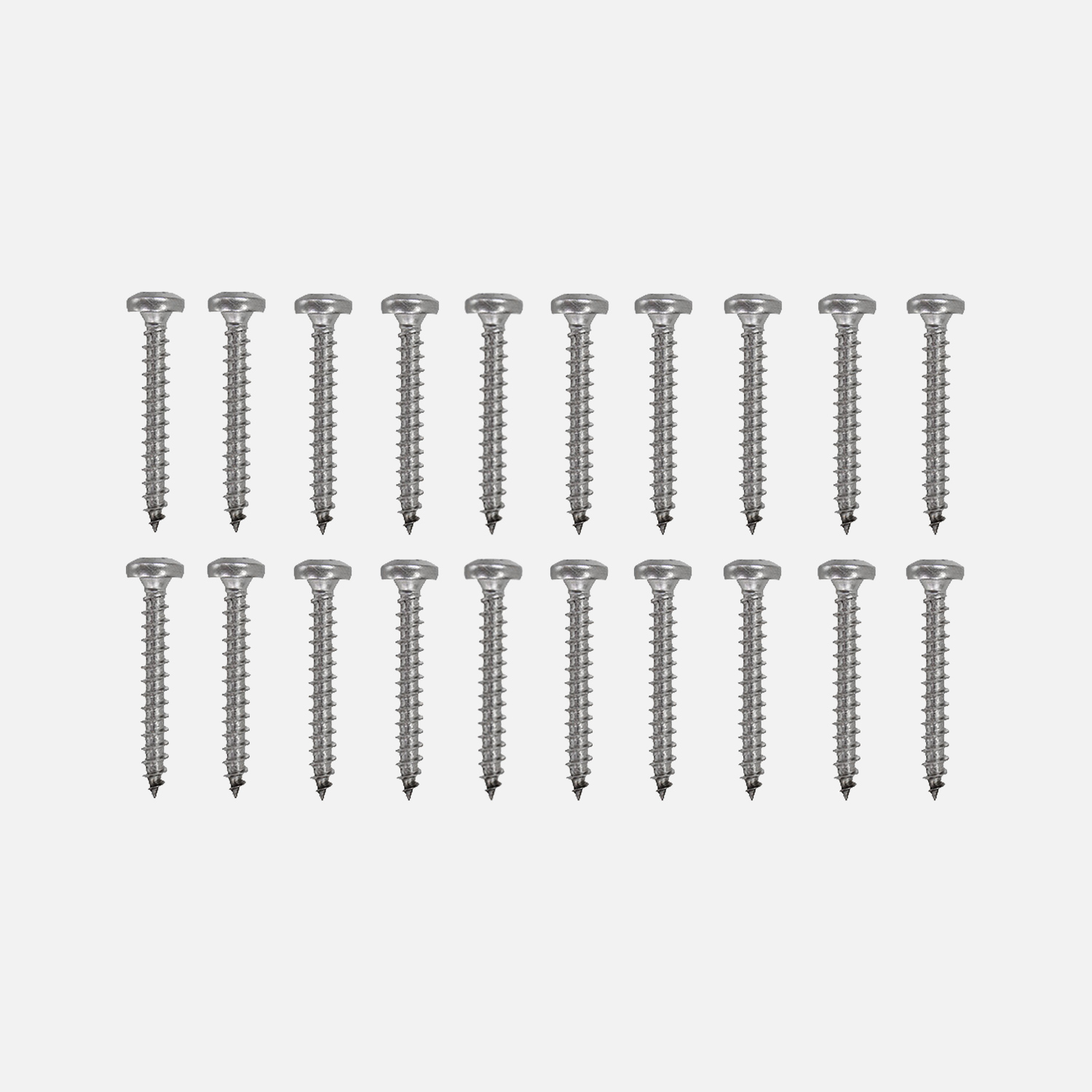 Edelstahl Spanplattenschrauben 4 x 30 mm aufgereiht, 20 Stück
