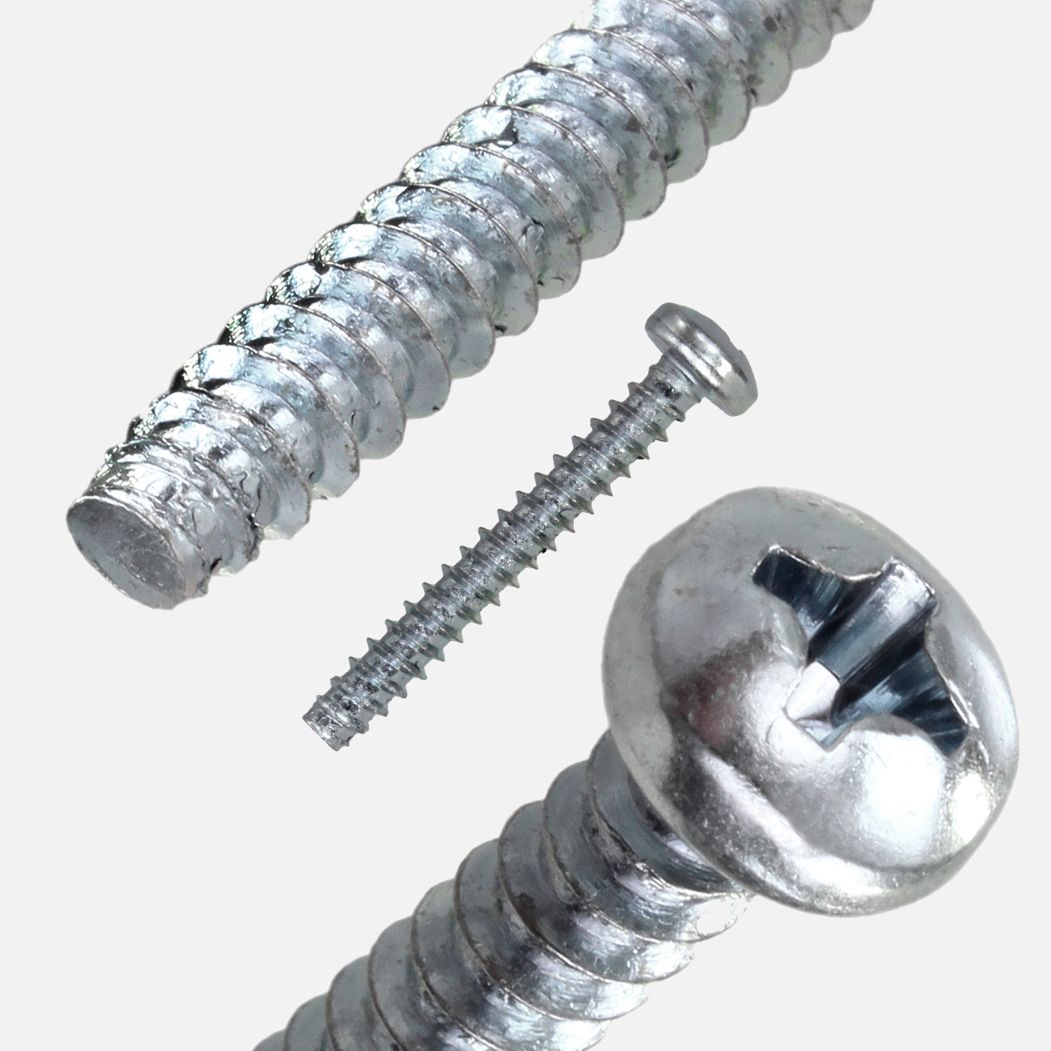 Ansicht Schraubenkopf und Schraubenspitze Blechschraube