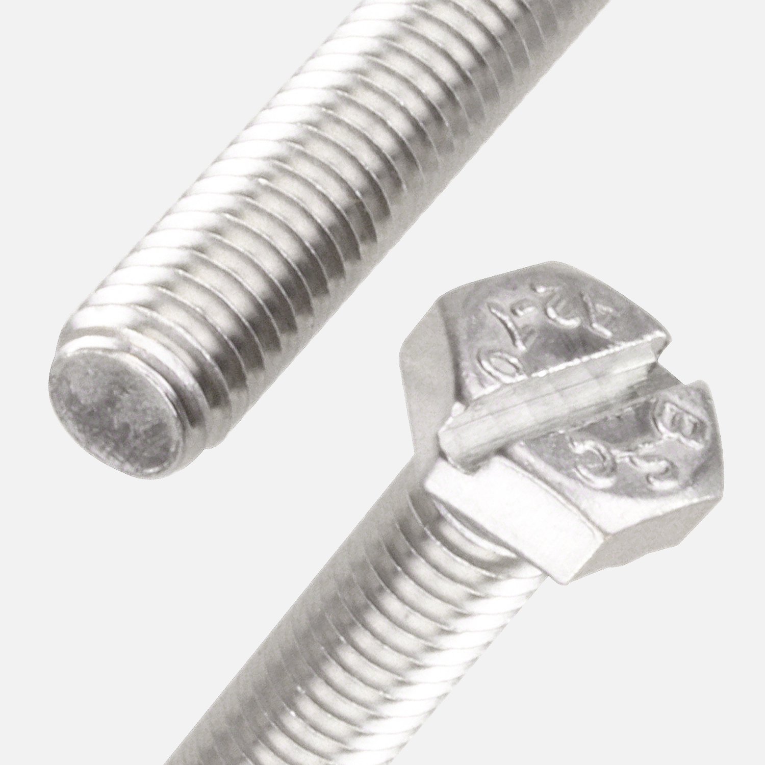 Detailansicht Sechskantschraube mit Schlitz Edelstahl A2 DIN 933