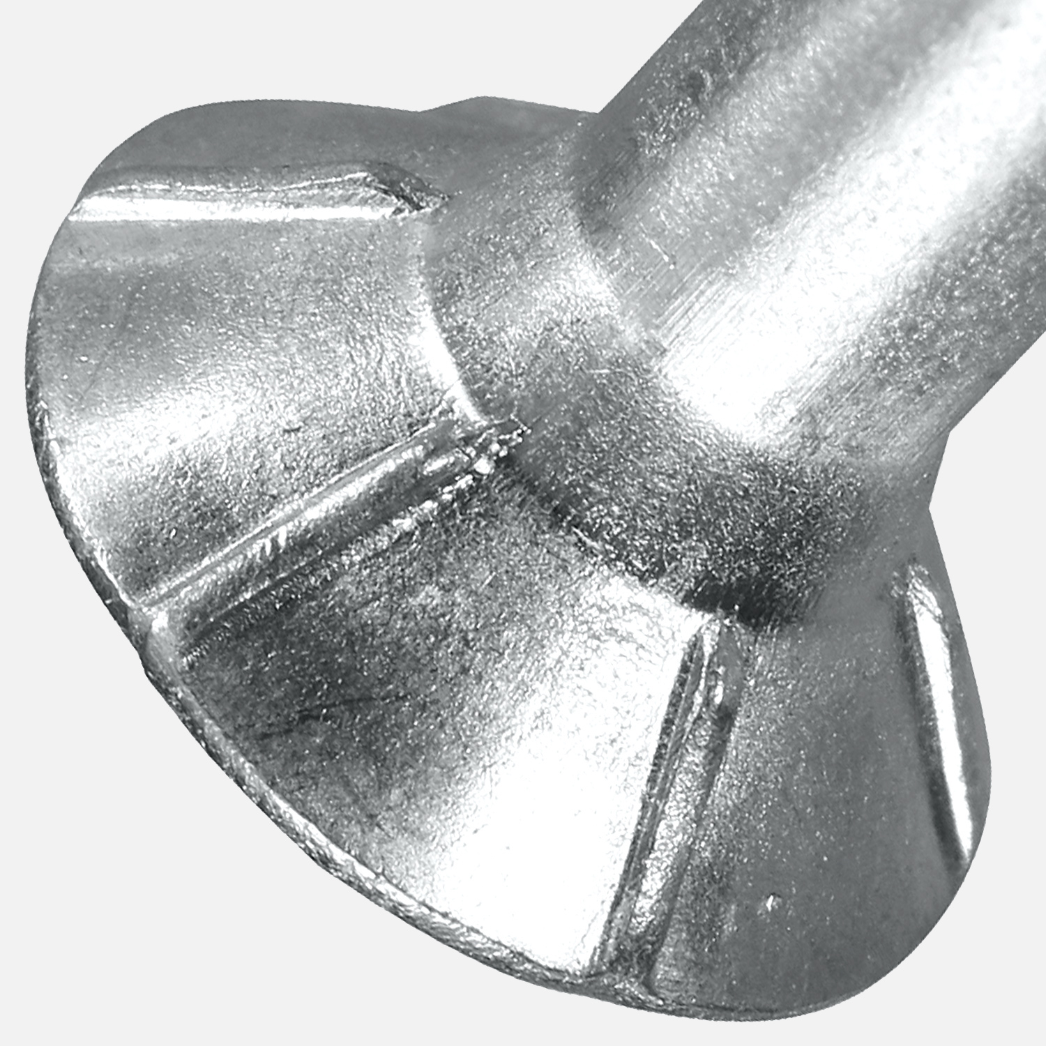 Ansicht Schraubenkopf mit Fräsrippen