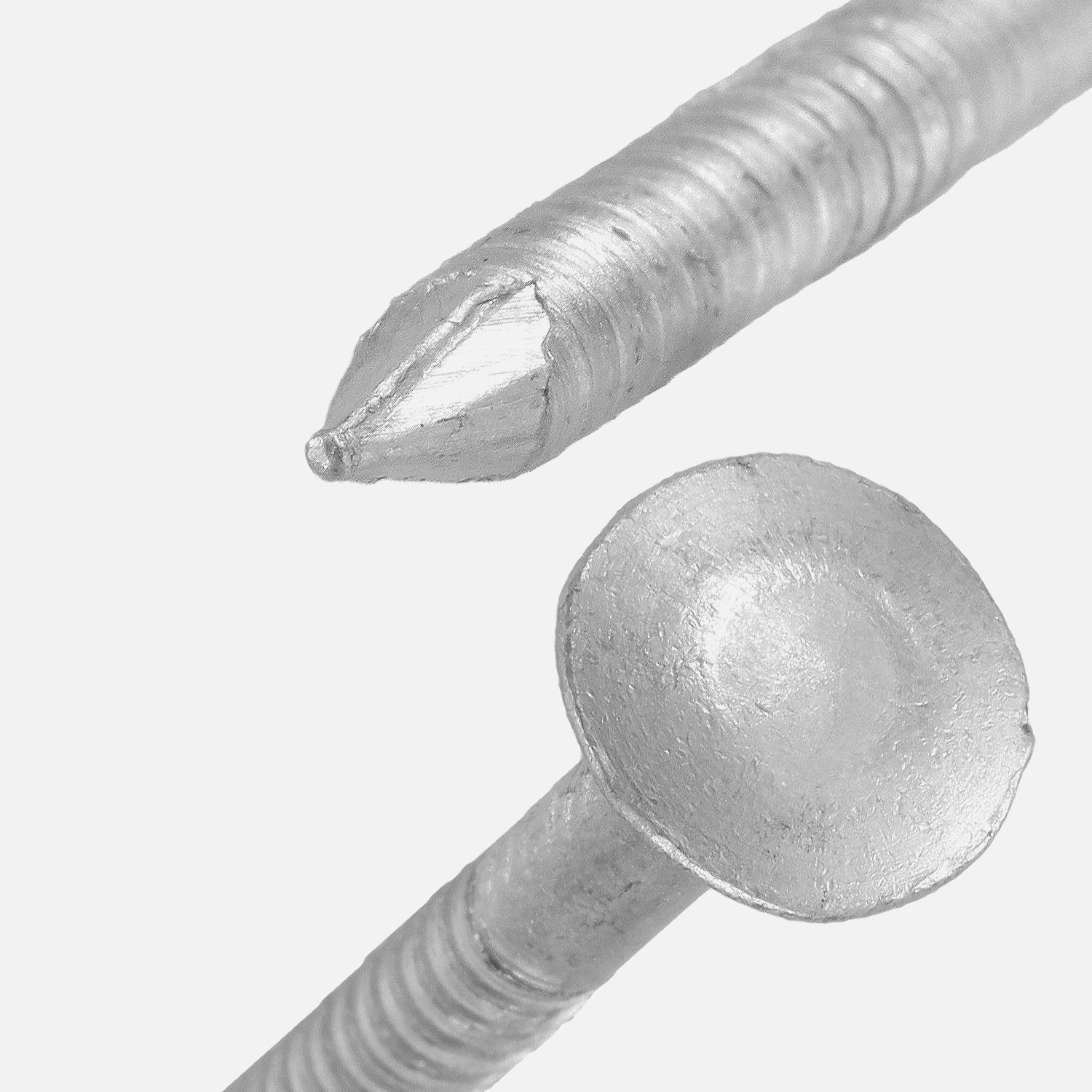 Detailansicht Aluminium-Riffelnagel