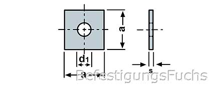 Vierkantscheiben DIN 436 Edelstahl A2