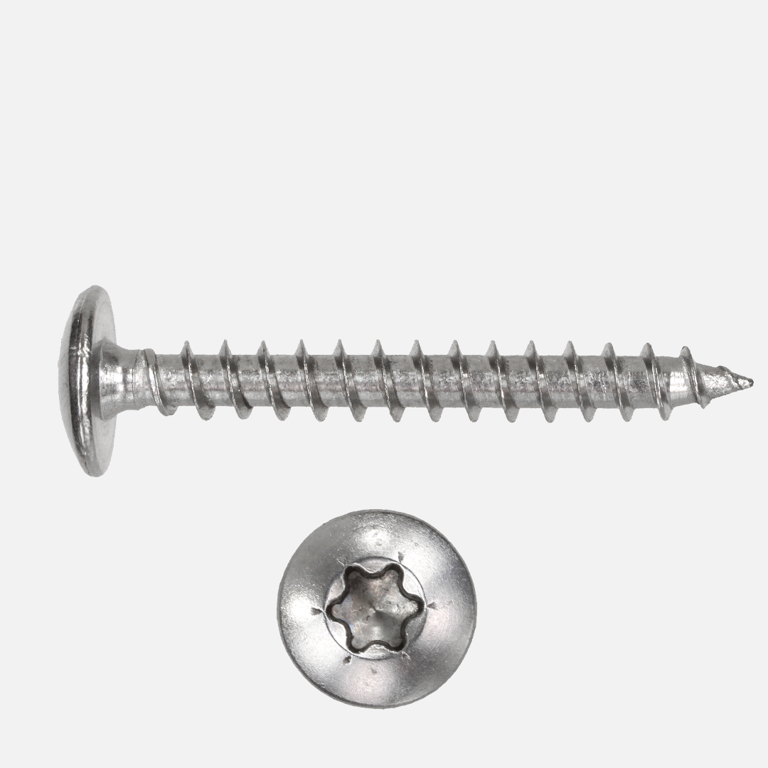 200 Beschlagschrauben Edelstahl A4 Linsenkopf TX 30 6x45mm