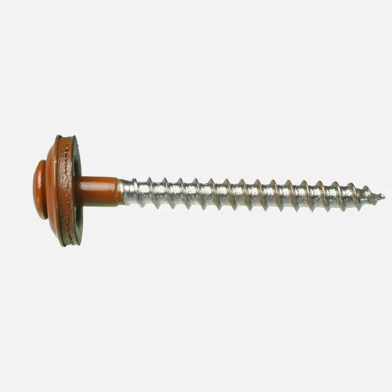 1 Spenglerschraube 4,5x60 mm -inkl Scheibe -A2 RAL 8004 - Kupferbraun