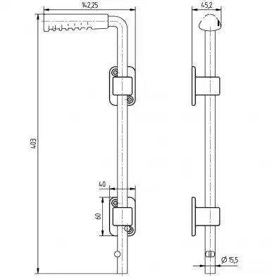 1 Alberts Bodenschieber 400x20 mm Ø = 16 mm - gelb verzinkt