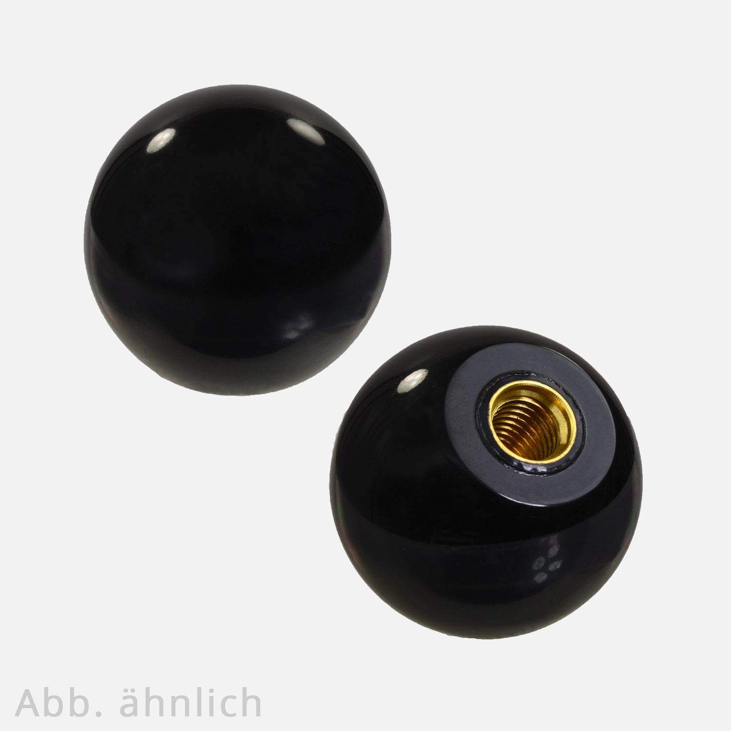 25 Kugelknöpfe DIN 319 Form E Kunststoff mit Stahl Gewindebuchse 25mm/M6