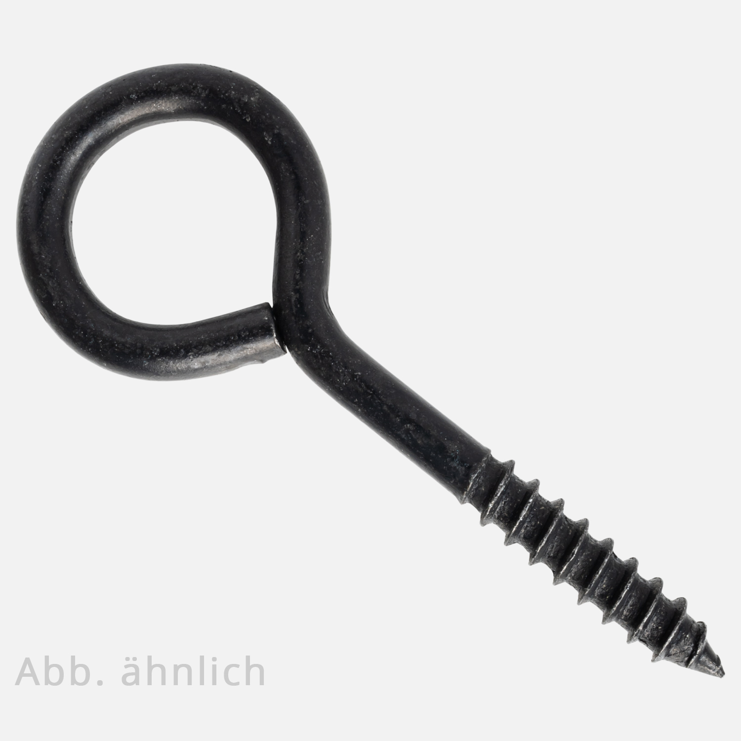 1 Ringhaken/Ringschraube schwarz gebogen geschwärzte HCP Beschichtung 4,4x40 mm