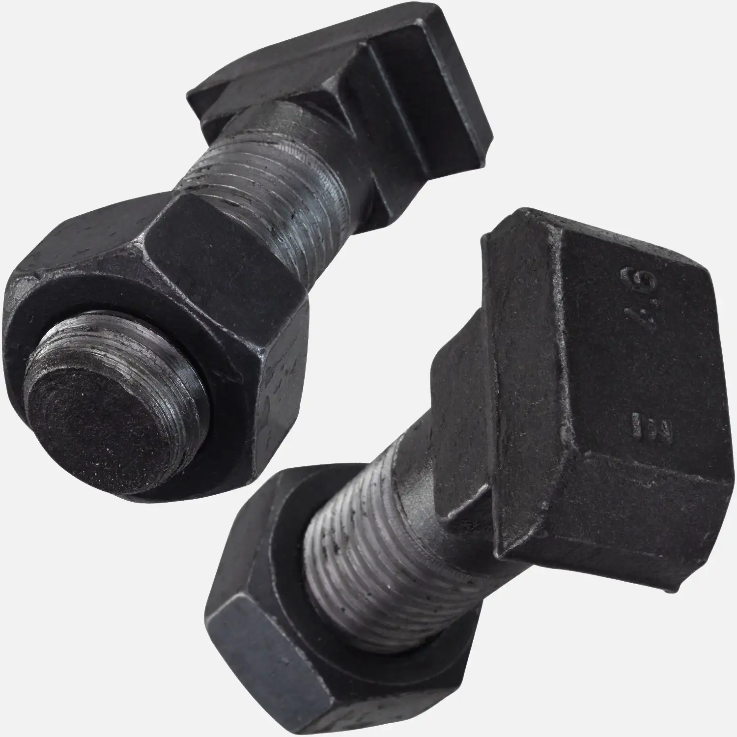 25 Hammerschrauben, Hammerkopfschrauben 10x40 mm - DIN 186 - mit 4.6 Mutter - Form B - blank