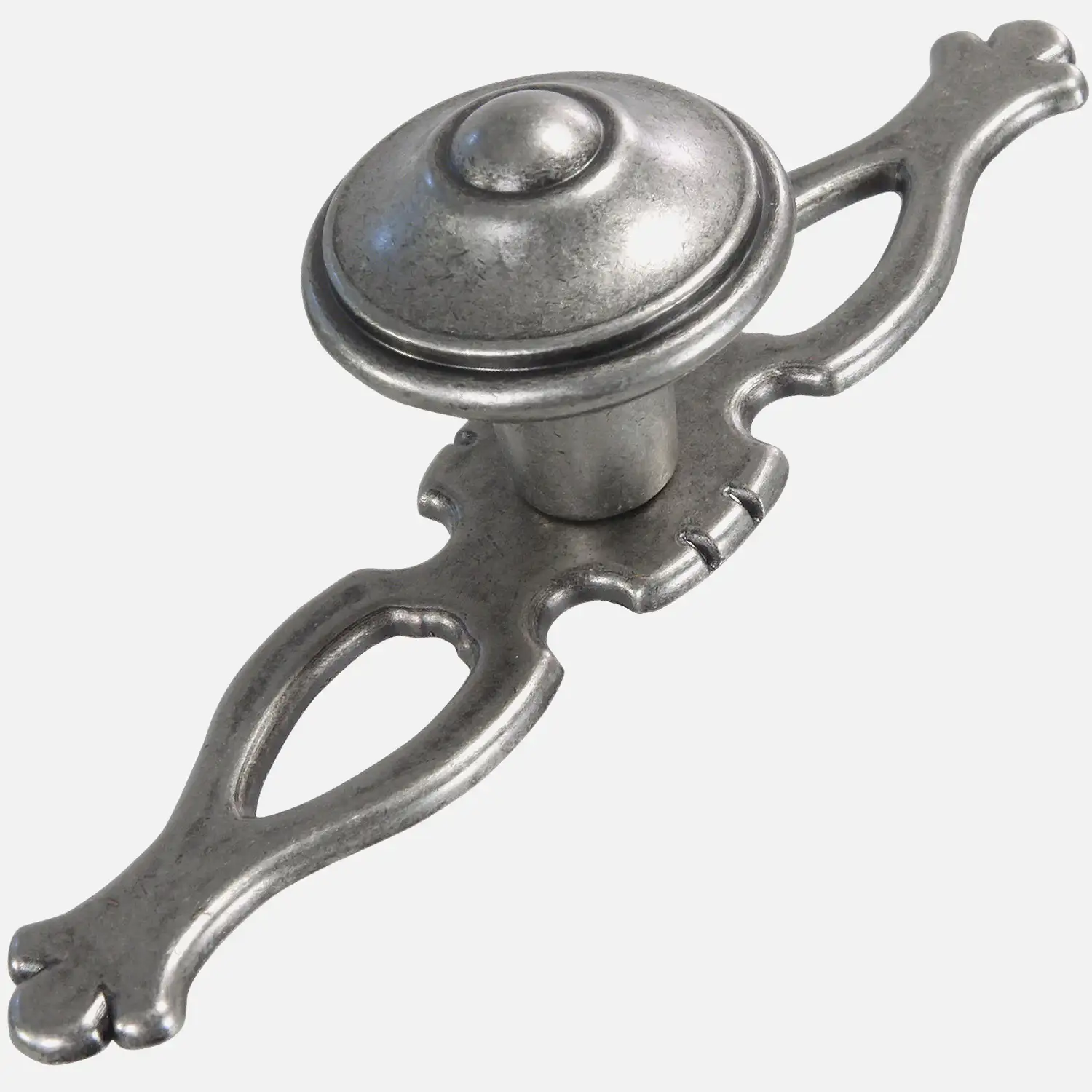 1 HSI Möbelknopf - Zier zweiteilig Zamak zinnfarbig 108mm