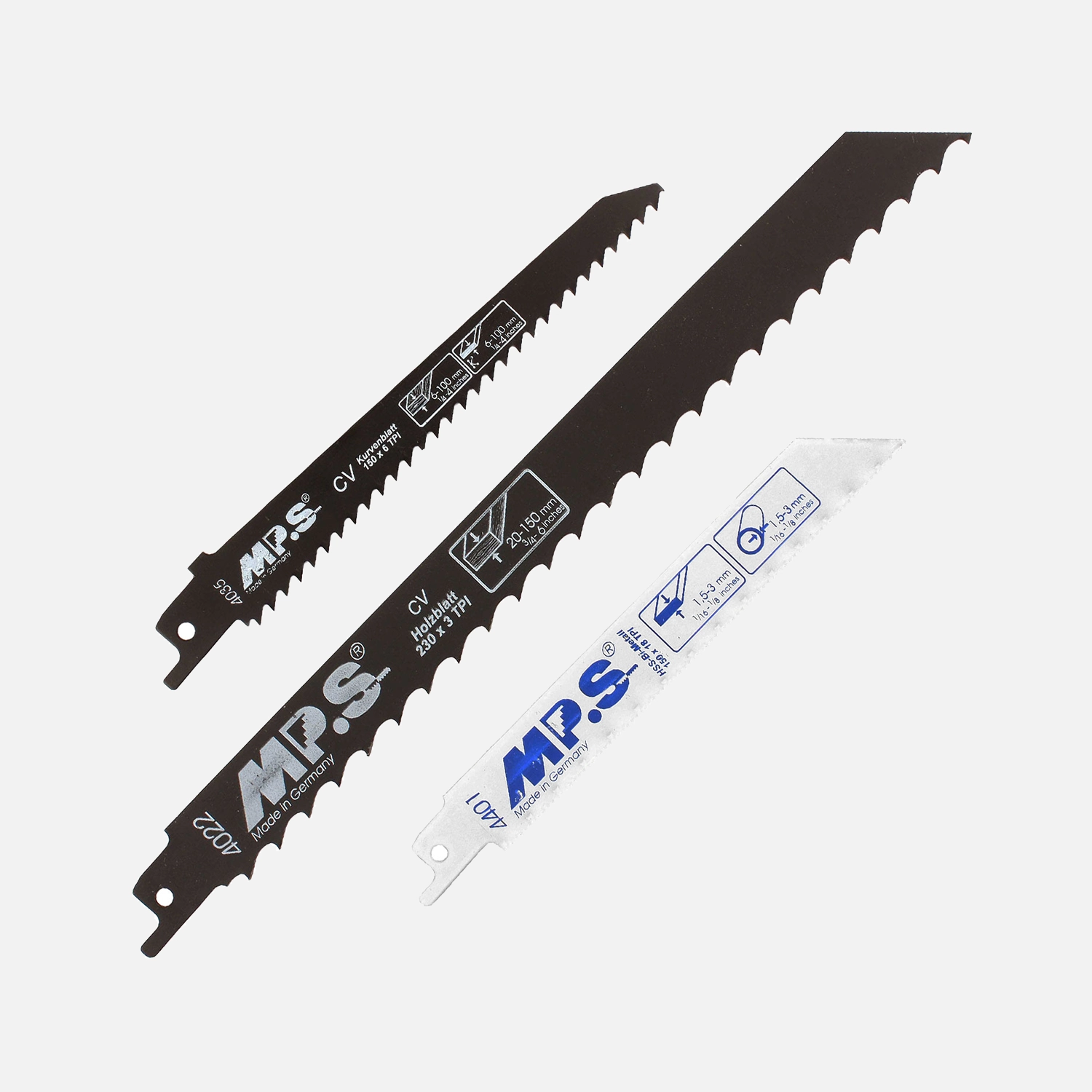 3 tlg. MPS Säbelsägeblatt-Set für Holz und Metall